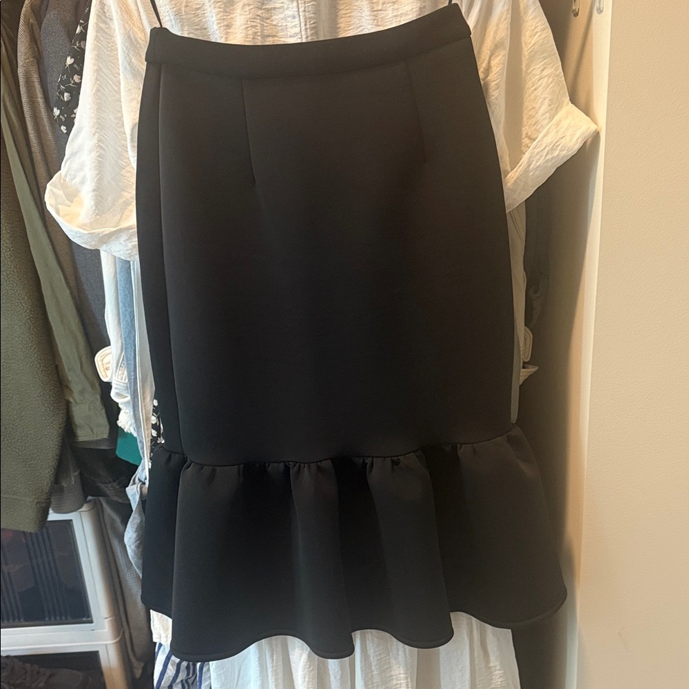 ASOS Black Pencil Skirt with Ruffle Hem